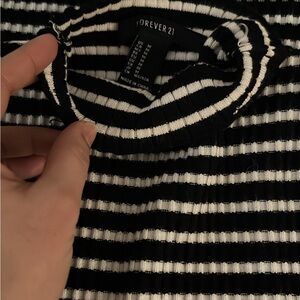 Forever 21 Monochrome Striped Knit Top